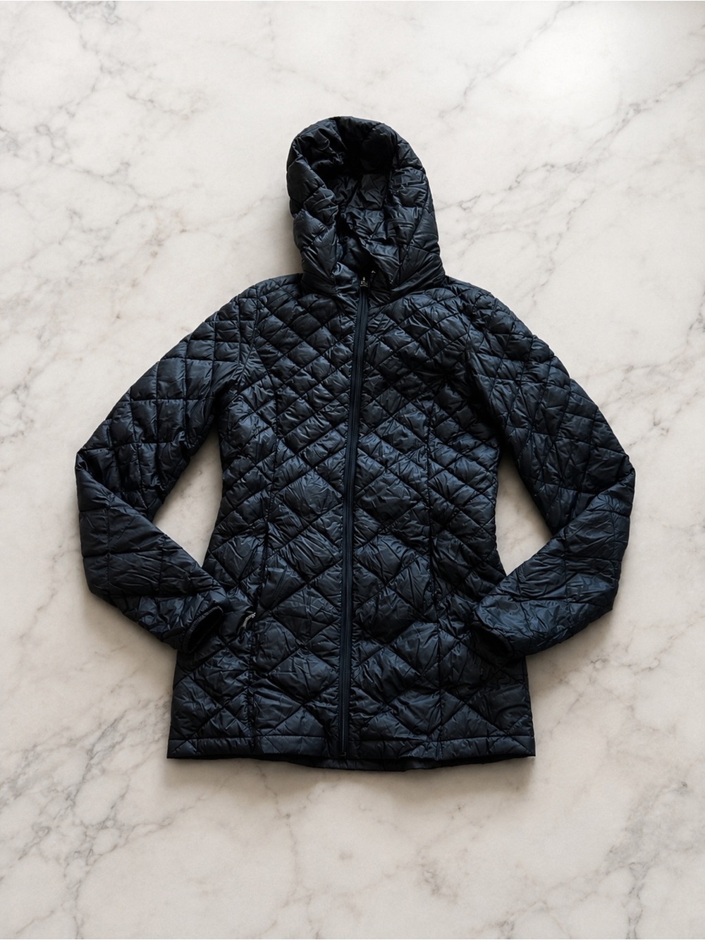 Nordstrom 32 Degrees Women’s Black Hooded Lightweight Down Puffer Jacket S - Picture 3 of 7
